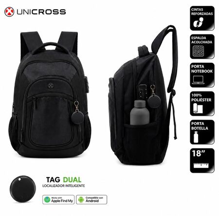 Mochila Unicross Portanotebook con candado combinación y con rastreador localizador
