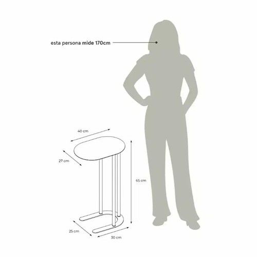 Mesa de arrime Iron DS Home 65x40x27 cm Hueso - Vista 2