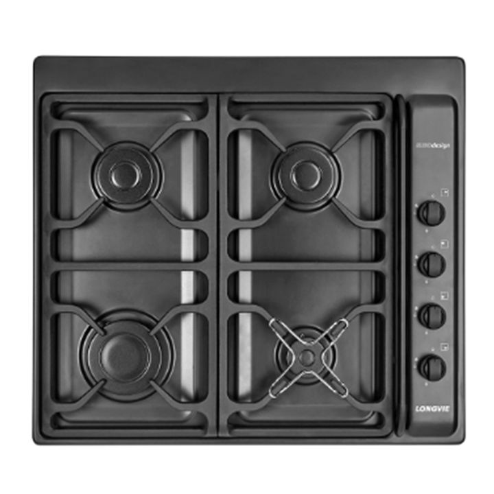 ANAFE LONGVIE A6600GF A GAS GRAFITO REJILLAS FUNDICION - 4600831 - Vista 1