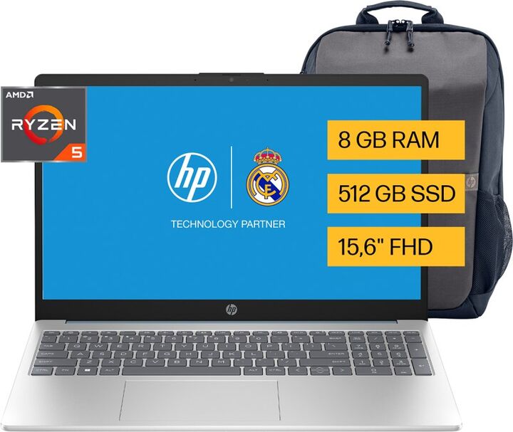 Notebook Hp R5 15-Fc0251La 8Gb512Ssd W11 Con Mochila - Vista 1