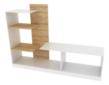 Rack Tv 184cm Fiplasto Centro Entretenimiento Estanteria TV8019 Blanco Y Coco