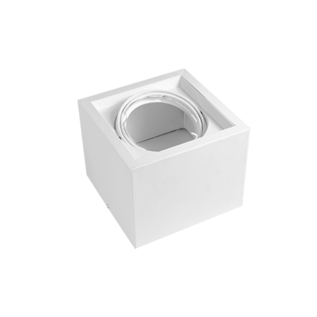Plafon Cardanico Ar111 Cuadrado 1 Luz 185X185X150 Blanco