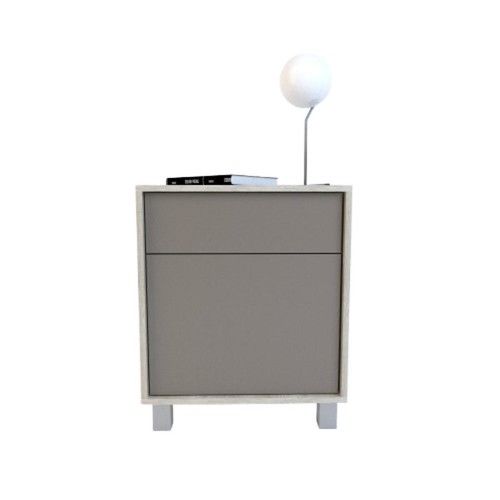 Mesa de Luz Juvenil DS Home 1 Cajon 1 Puerta Nevado Gris 52x63x36 cm - Vista 1