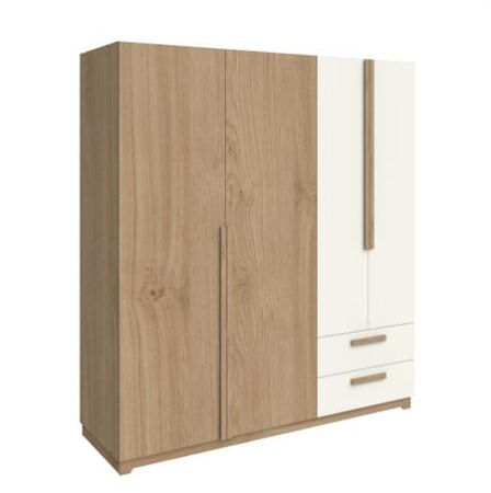 Placard 4 Puertas 2 Cajones 200x180x58 Dna01rkbl Roble Kendal/Blanco Laca Delos