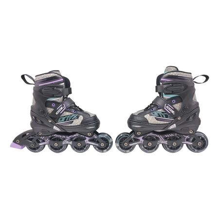 Rollers Kossok Onyx 3 En 1 Con Set De Protecciones Ruedas Pu Negro Lila S (28-32) 64 mm