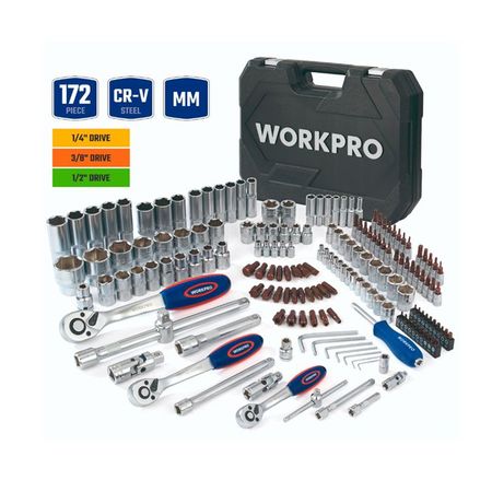 Set Herramientas 172Pzs Crv Encastre 1/4-3/8-1/2 WORKPRO
