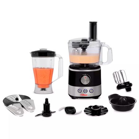 Multiprocesadora Liliana Fullpros Con Licuadora y Accesorios 1000w Negra