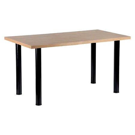 Mesa Silcar M9 1200 Caño Negro Tapa Roble Americano