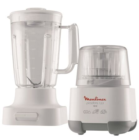 Picadora Licuadora Moulinex 123 Plus Set 2 En 1 Vaso Vidrio