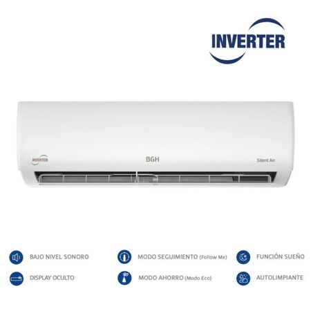 Aire Acondicionado BGH Silent Air Inverter 6500W A++ en modo frío y A en modo calor BSI65WCLW