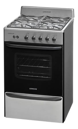 Cocina A Gas Longvie 13331xf 56cm Inox Con Cajon Parrilla Acero Inoxidable
