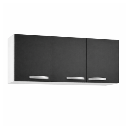 Alacena de 140cm Reforzada de 3 Puertas Grafito Blanco Maximo Acapulco