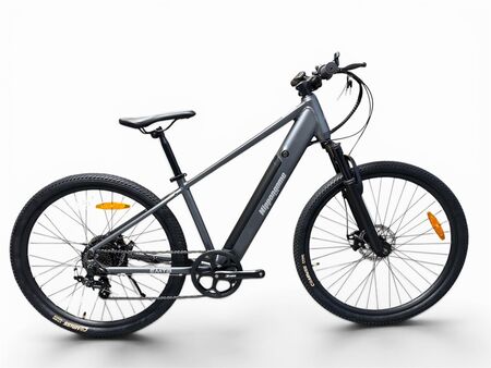 Bicicleta Electrica Nippongame EMTB - Talle Unico - Gris - 7vel - Cuadro de aluminio bateria integrada - Frenos a discos mecanicos - Rodado 27.5"