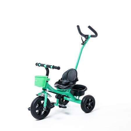 Triciclo Bebesit Con Barra De Empuje Verde Sl-1701-A