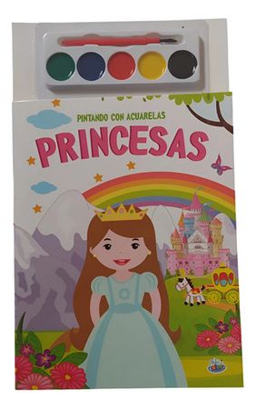 Kit X10 Sets Para Pintar Con Acuarelas Princesas Bk-330
