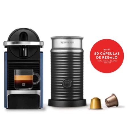 Cafetera Nespresso Pixie Azul Curva + Aeroccino A3KD62-AR-BL-NE