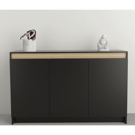 Bahiut 1.35 Mts Linea Home Tables Negro y Olmo Finlandés