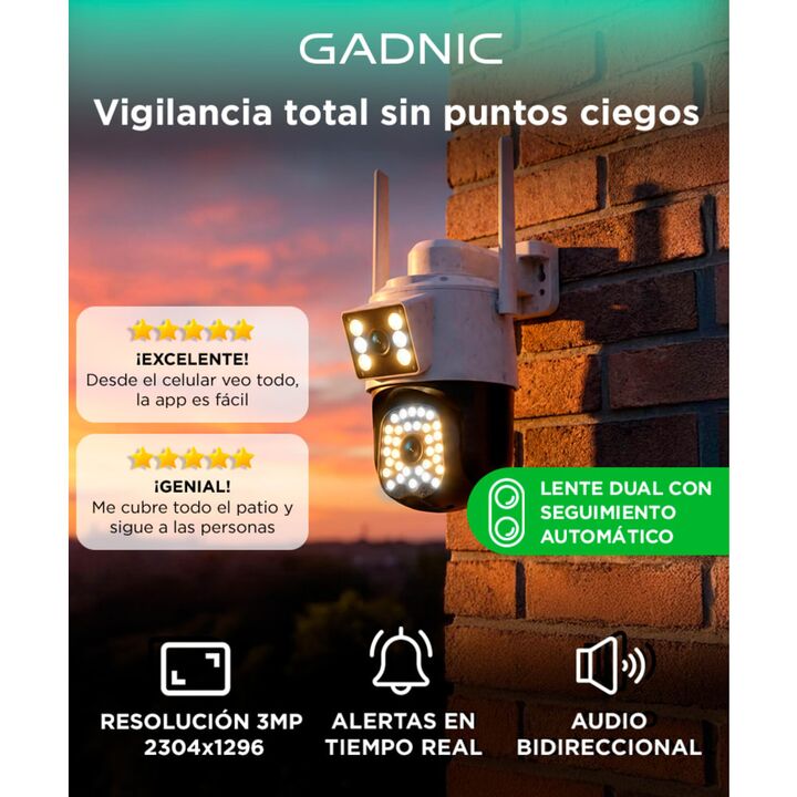 Cámara De Seguridad Gadnic S-Cam Full HD 3MP Control Por App Visión Nocturna IR Color - Vista 2