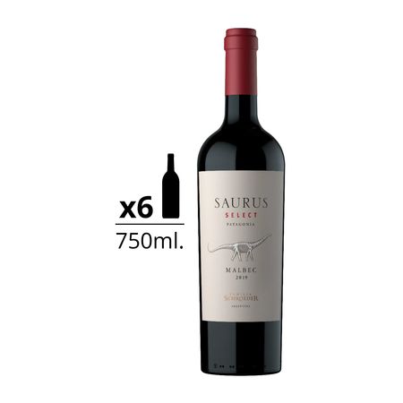 Vino Tinto Saurus Select Malbec Caja x 6