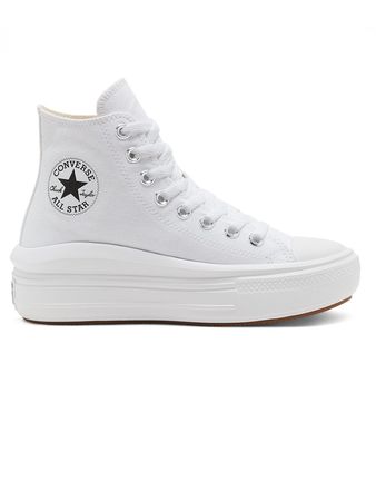 Zapatillas Converse Chuck Taylor All Star Move Hi Lona Mujer Moda Blanco