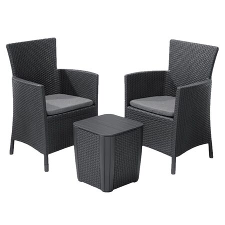 Set de Balcon Keter Iowa 2 Sillones 1 Mesa Graphite