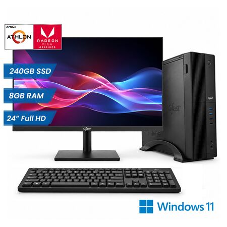 Combo Pc Gfast Amd Athlon 3000G 8GB 240GB SSD + Monitor 23.6 Full HD y Windows 11