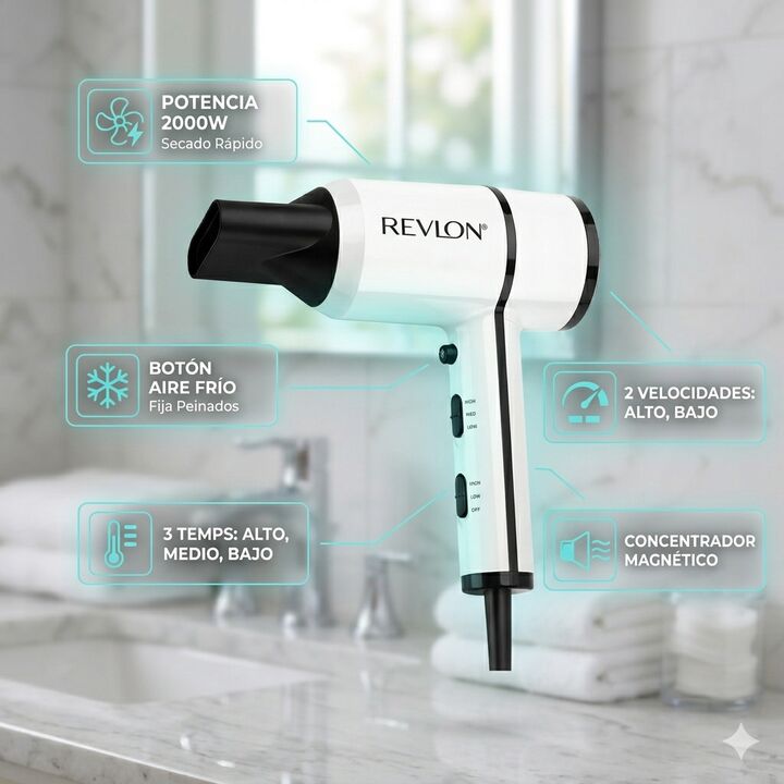 Secador de Pelo Revlon RVDR5296 Crystal C 2000w - Vista 2