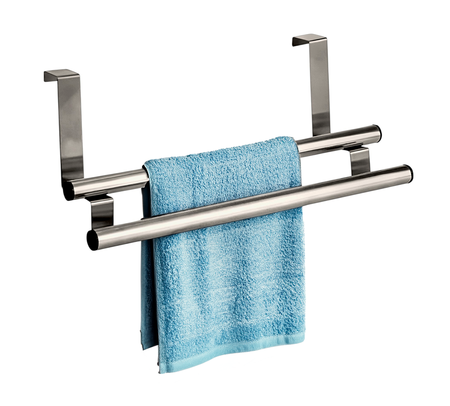 Barral Doble Toallero Colgador De Acero Inox. Hogar Actual