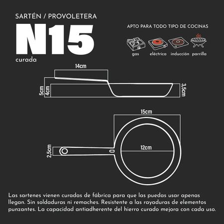 Juego de 2  Sartenes Kankay N25 + N15 Ya Curadas +Accesorios