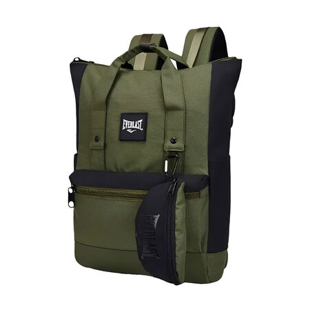 Mochila Everlast Urbana porta notebook para mujer Color Verde Militar con monedero