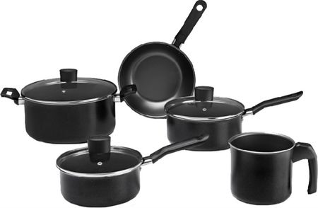 Set Cacerolas Y Ollas Brinox Ebony Line - Aluminum - 5 Pzas Cookware Set Negro ( 7190/400)