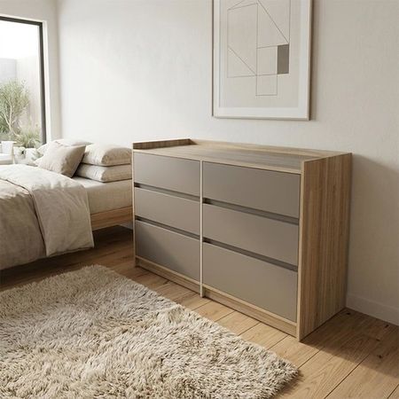 Comoda 4 Cajones 2 Puertas DS Home Gris Cocobolo 132x85x45 cm