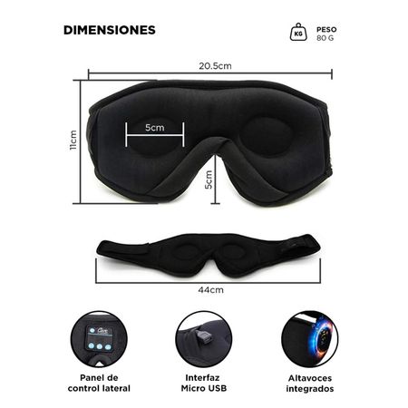 Auriculares Antifaz Para Dormir Gadnic AN2BT Refrigerante 