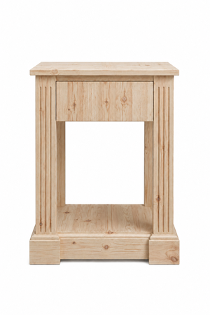 Mesa de luz de 1 cajon Roma x 2 unidades  de pino sin pintar