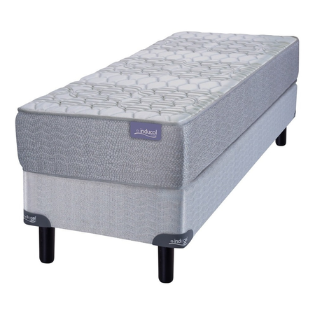 Colchón + Sommier Espuma 1 Plaza Inducol Linea Dorada 80x190x20 120kg