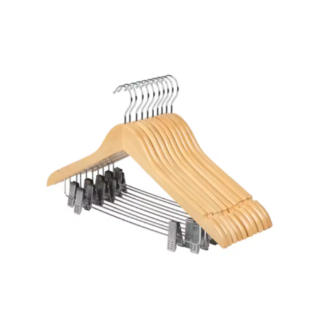Pack 120 Perchas Madera Barnizada Lustrada Con Ganchos Waggs