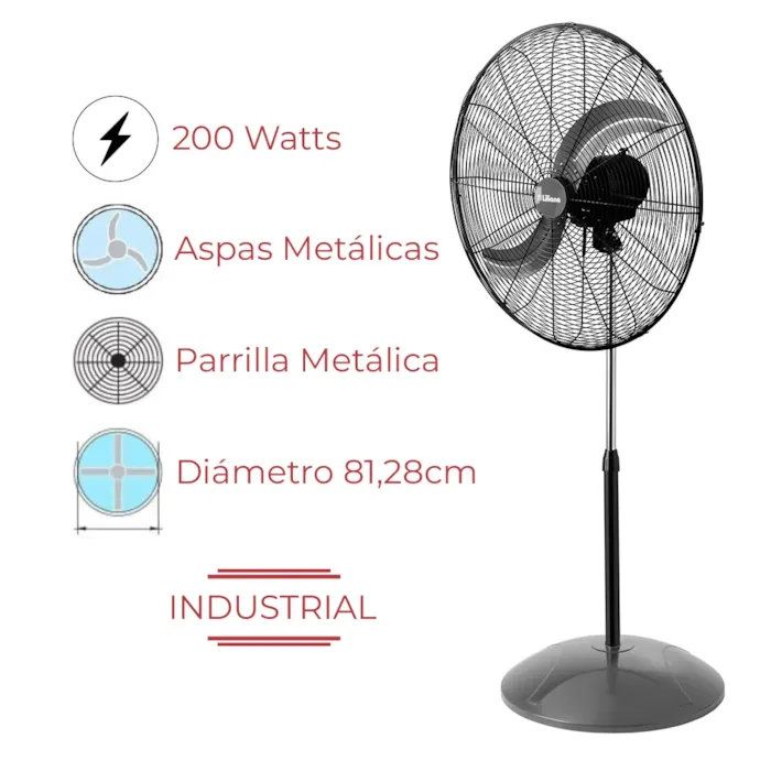 Ventilador Industrial Liliana 2 en 1 De Pie y Pared 28" 2 Aspas 200w VVPXM7028 - Vista 4