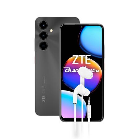 Combo ZTE V80 Max 4+256GB Negro + Auriculares Manos Libres Dekkin