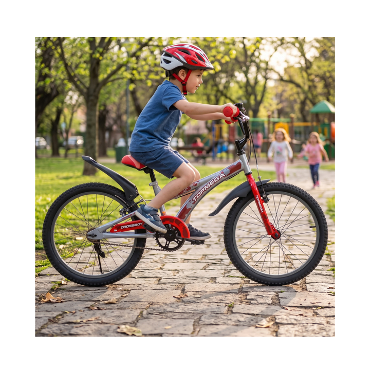 Bicicleta Infantil TopMega Crossboy R20 1V Talle Único Gris/Rojo - Vista 2