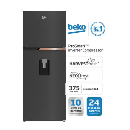 Heladera Beko Inverter No Frost 401l Black Inox 