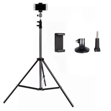 Tripode Profesional Gadnic 2,1 mts c/ Soportes para Celulares, Camaras y Fotografia