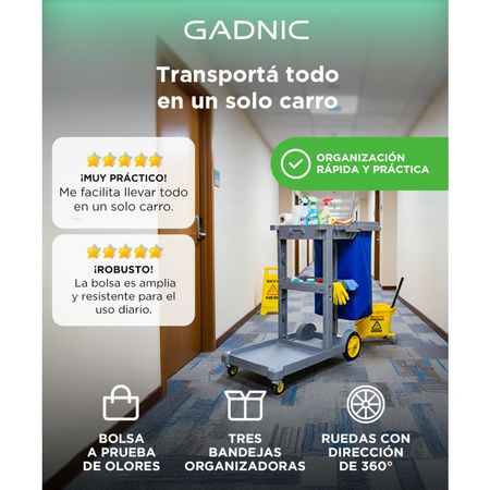 Carro de Limpieza Gadnic CAR1 Con Bolsa Multiservicio 