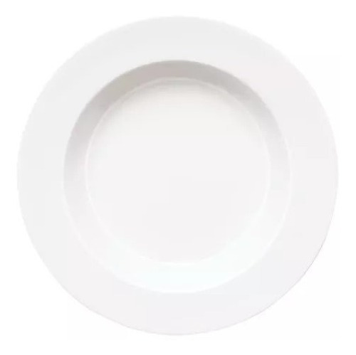 Set X 12 Plato Hondo 20 Cm Germer Linea Convexa Porcelana Blanco - Vista 1