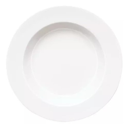 Set X 12 Plato Hondo 20 Cm Germer Linea Convexa Porcelana Blanco