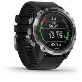 Reloj Smartwatch Descent Mk2 de acero inoxidable con banda negra - 52mm
