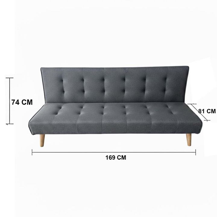 Sillon Sofa Cama Reclinable Tokio Gris con Patas de Madera - Vista 4