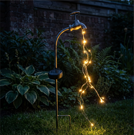 Estaca Solar Nexum Diseño Canilla Decorativa con 24 LEDs