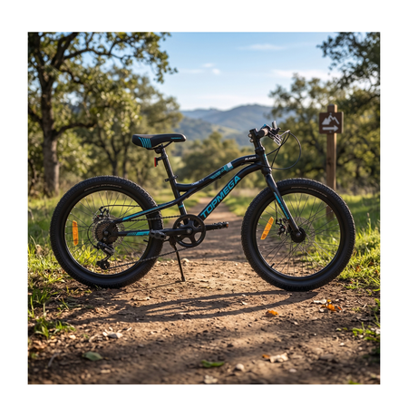 Bicicleta Infantil TopMega Slider Talle Único R20 7V Negro/Celeste Disco Mec.