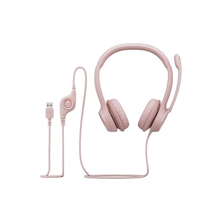 AURICULARES LOGITECH H390 USB CON MICROFONO (C:ROSA) - Vista 3