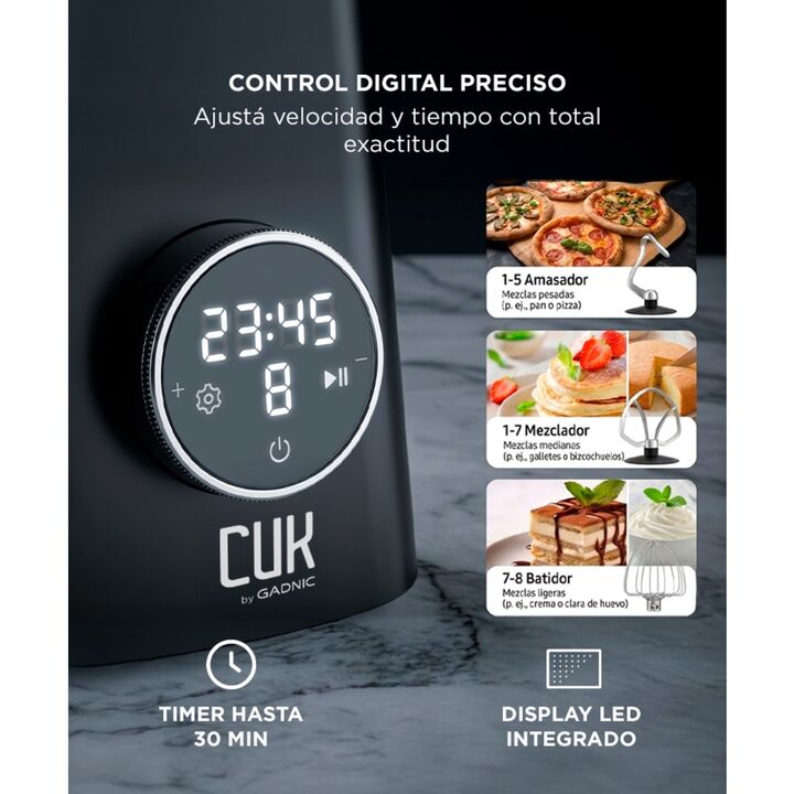 Batidora Planetaria CUK by Gadnic multifunción con Picadora De Carne 1400W - Vista 4